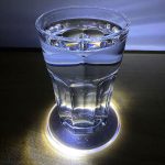 Coasters/glasbrikker med LED lys, 10 cm