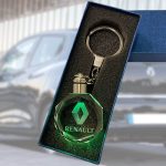 Krystal nøglering med logo og lys