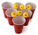 Beer Pong bolde med emojis – 6 stk