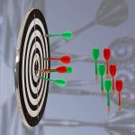 Dartskive med to sider og 6 dartpile