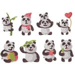 Panda klistermærker Diamond paint – 8 stk