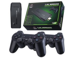 Spillekonsol til HDMI stik og med 2 trådløse kontroller
