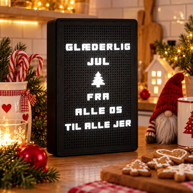 Tavle med LED bogstaver