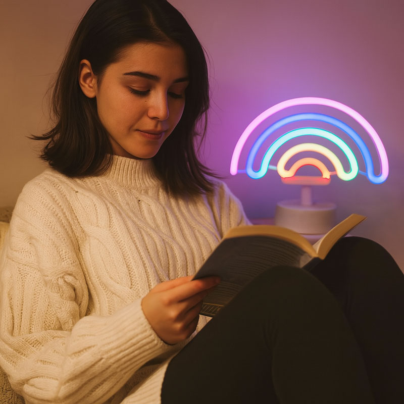 Regnbue LED neonlampe