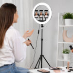 Ring light Incl stativ – plads til 3 telefoner