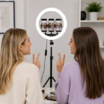 Ring light Incl stativ – plads til 3 telefoner