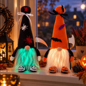 Halloween troldmand med LED-lys – 38 cm