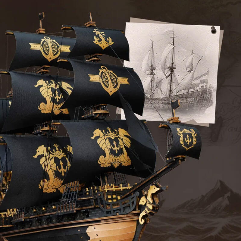 The Seahorse Barque Skib 3D puslespil fra Rokr™ (MCB02)