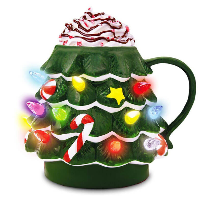Julekrus med LED-lys – Juletræ – 200 ml